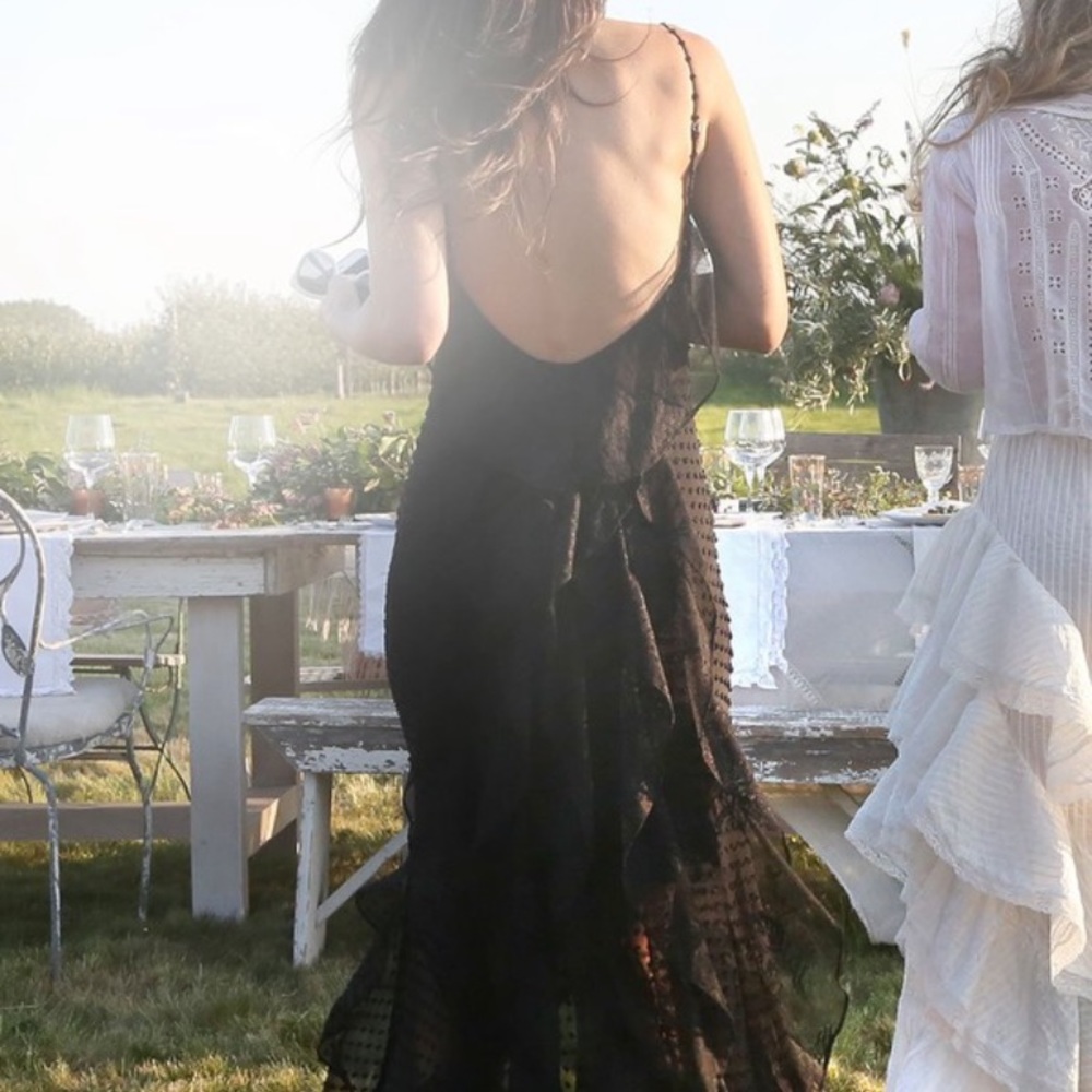 Love shack Fancy silk Swiss dot slip dress